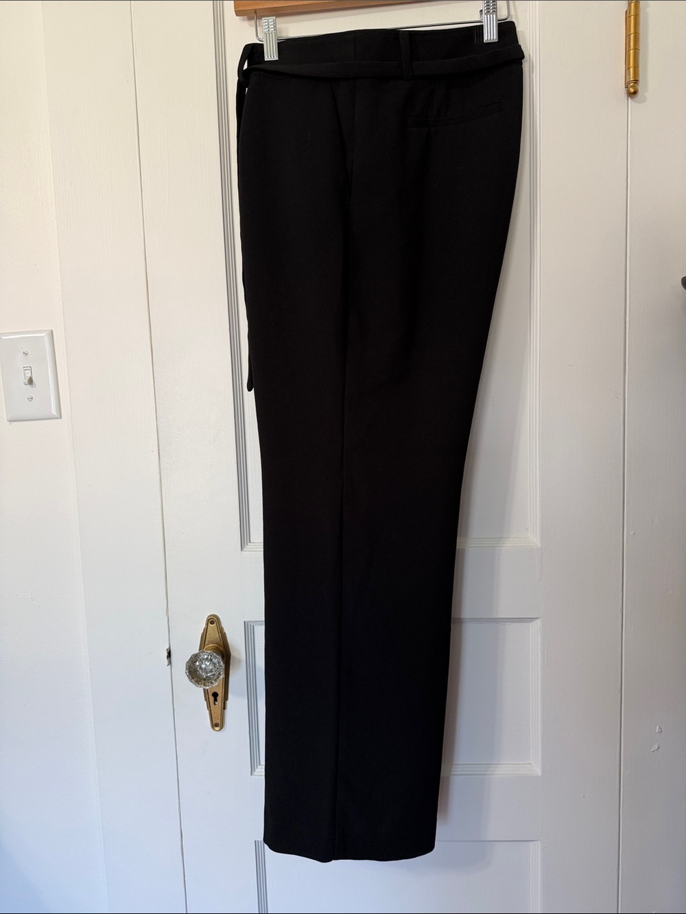 LOFT Black High-Rise Straight Leg Trousers